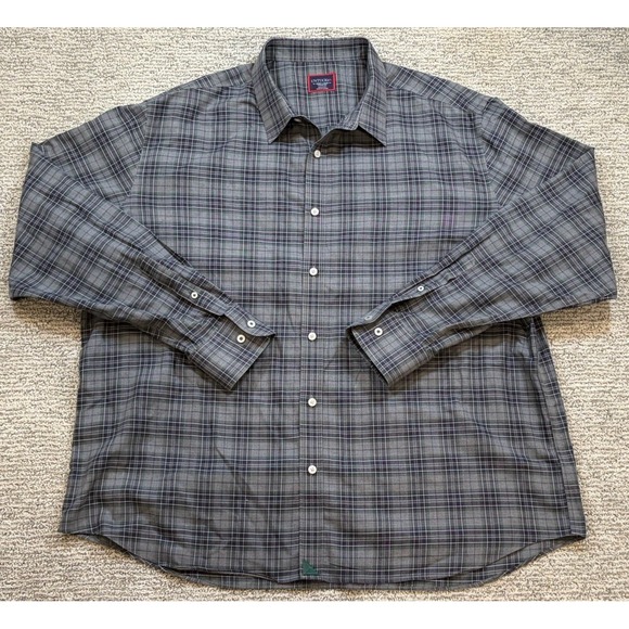 Untuckit Shirt Mens 3XL Gray Plaid Wrinkle Free Button Down Long Sleeve - Picture 2 of 8